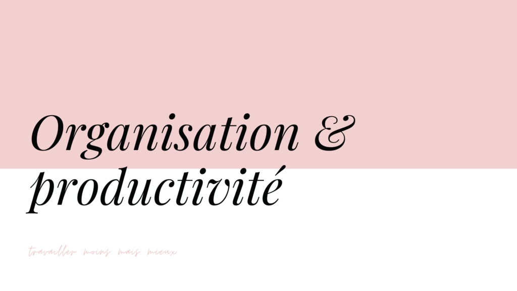 formation organisation et productivité
